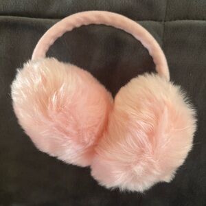 Pink faux fur ear muffs